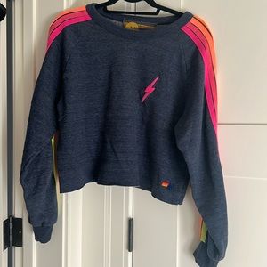 Aviator cropped navy sweatshirt!